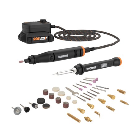 WORX 20V MAKERX 2pc Combo Kit - Rotary Tool + Wood/Metal Crafter WX988L